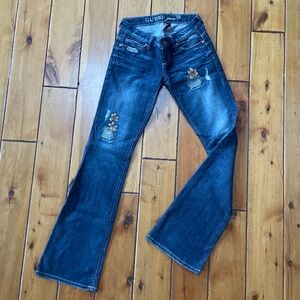 Y2k Guess Jeans Foxy Flare unique flower details lowrise